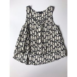 Navy and White Patterned Tank